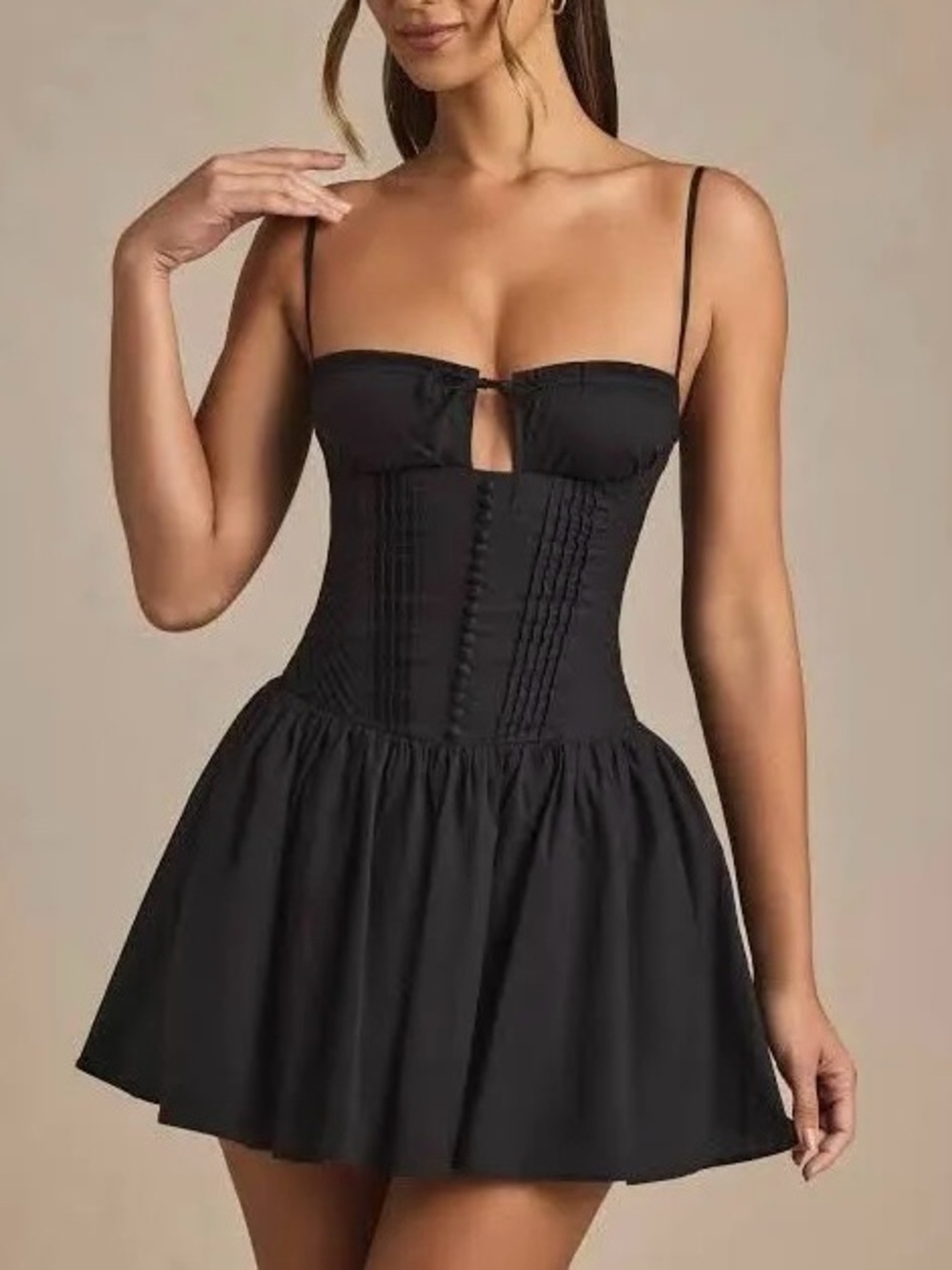 Oh Polly Black Mini Corset Dress